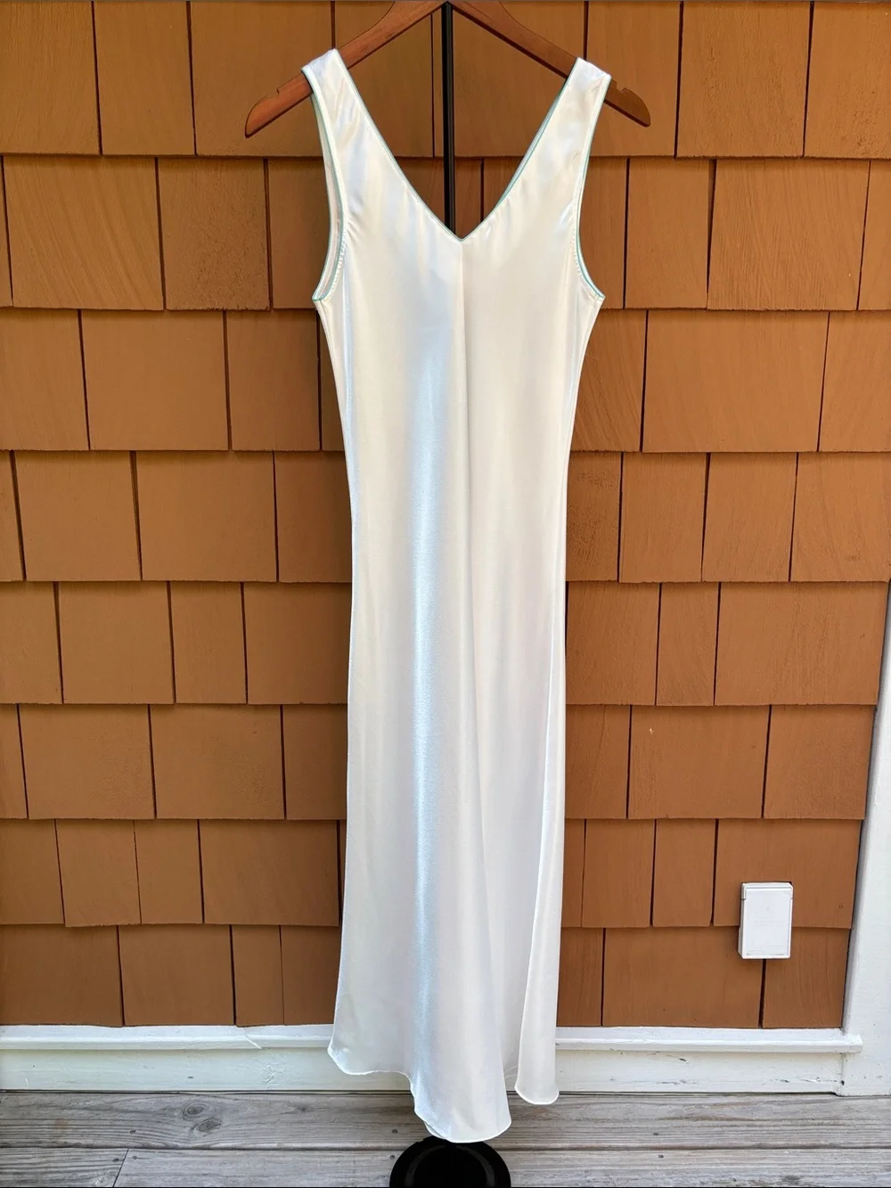 CHRISTIAN DIOR | VTG Bridal White Elegant Slip Dress Satin Nightgown | Size S